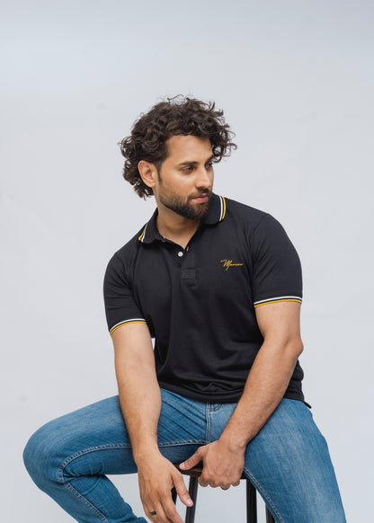 Buttonaire Polo Signature Stretch (Black)
