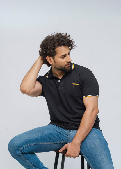 Buttonaire Polo Signature Stretch (Black)