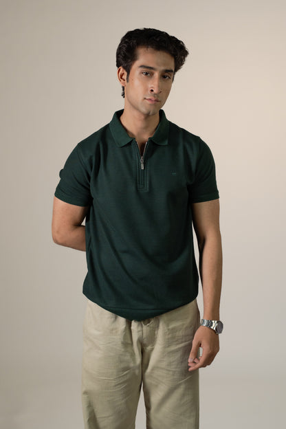 Artisan Zip Knit | Teal Green