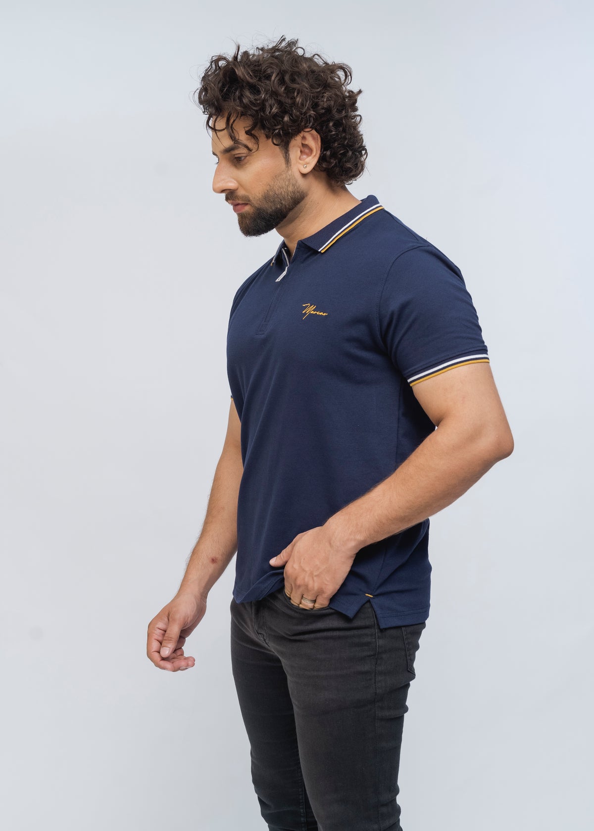 Zénzip  Signature Stretch Polo  (Navy)
