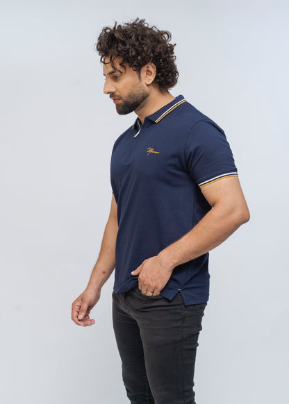Zénzip  Signature Stretch Polo  (Navy)